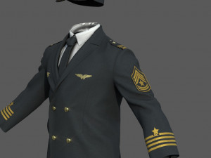 captain navy uniform 3D 모델