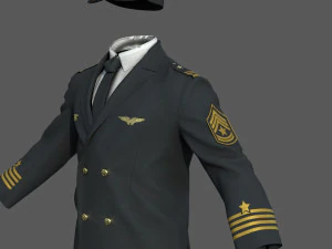 captain navy uniform 3D Model