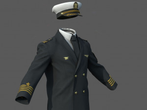 captain navy uniform 3D 모델
