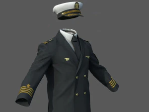 captain navy uniform 3D Model