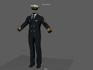 captain navy uniform 3D 모델