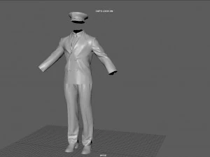 captain navy uniform 3D Model