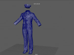 captain navy uniform 3D Model
