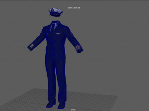 captain navy uniform 3D 모델