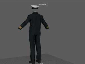 captain navy uniform 3D Model