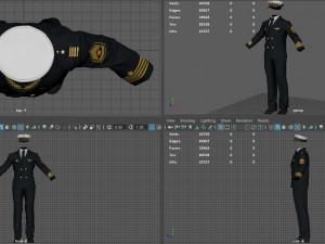 captain navy uniform 3D 모델