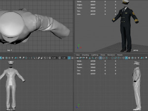 captain navy uniform 3D 모델