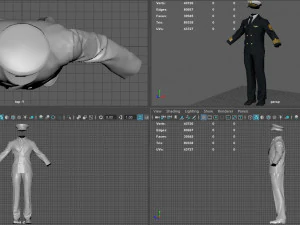 captain navy uniform 3D Model