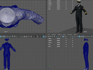 captain navy uniform 3D 모델