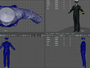 captain navy uniform 3D Model