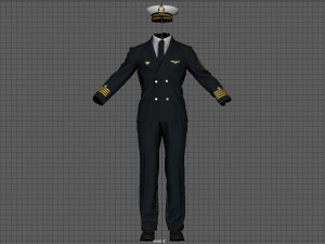 captain navy uniform 3D 모델