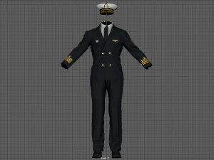 captain navy uniform 3D Model