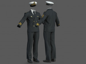 captain navy uniform 3D Model