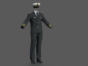captain navy uniform 3D 모델