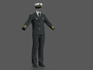 captain navy uniform 3D Model