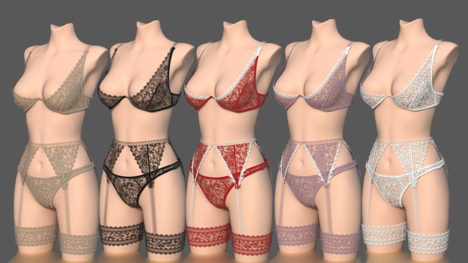 lingerie pack 3D Model .c4d .max .obj .3ds .fbx .stl .blend