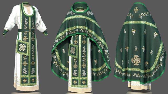 ortodox church priest clothing 3D Model .c4d .max .obj .3ds .fbx .stl .blend 