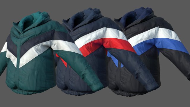 winter jaket woman Model 3D .c4d .max .obj .3ds .fbx .stl .blend 