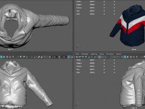 winter jaket woman Model 3D