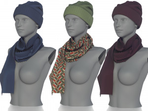 hat and scarf 3D मॉडल
