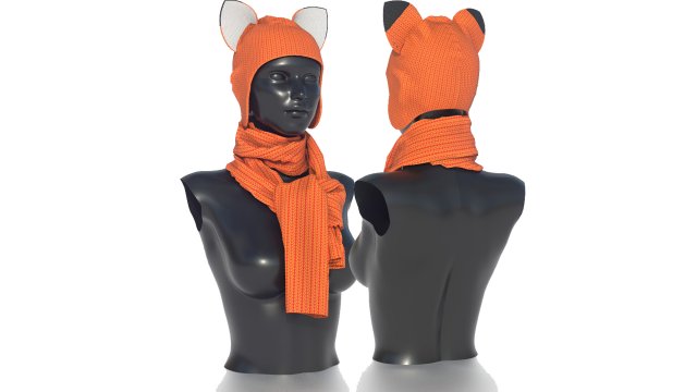 hat with scarf Modèle 3D .c4d .max .obj .3ds .fbx .stl .blend 
