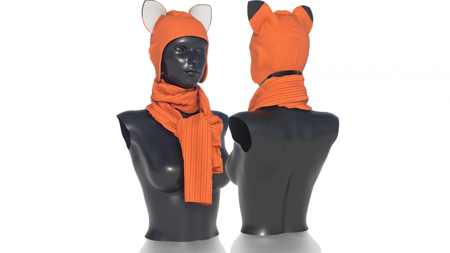 шапка с шарфом 3D Модель .c4d .max .obj .3ds .fbx .stl .blend 