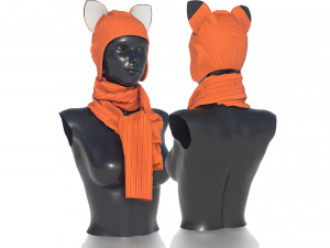 hat with scarf 3D 模型