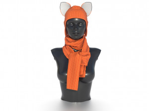 hat with scarf Modèle 3D