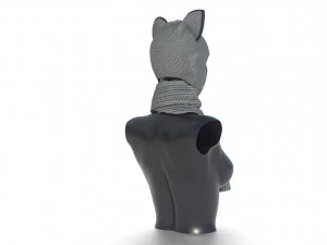 шапка с шарфом 3D Модель