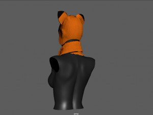 hat with scarf Modèle 3D