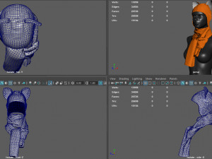 hat with scarf Modèle 3D