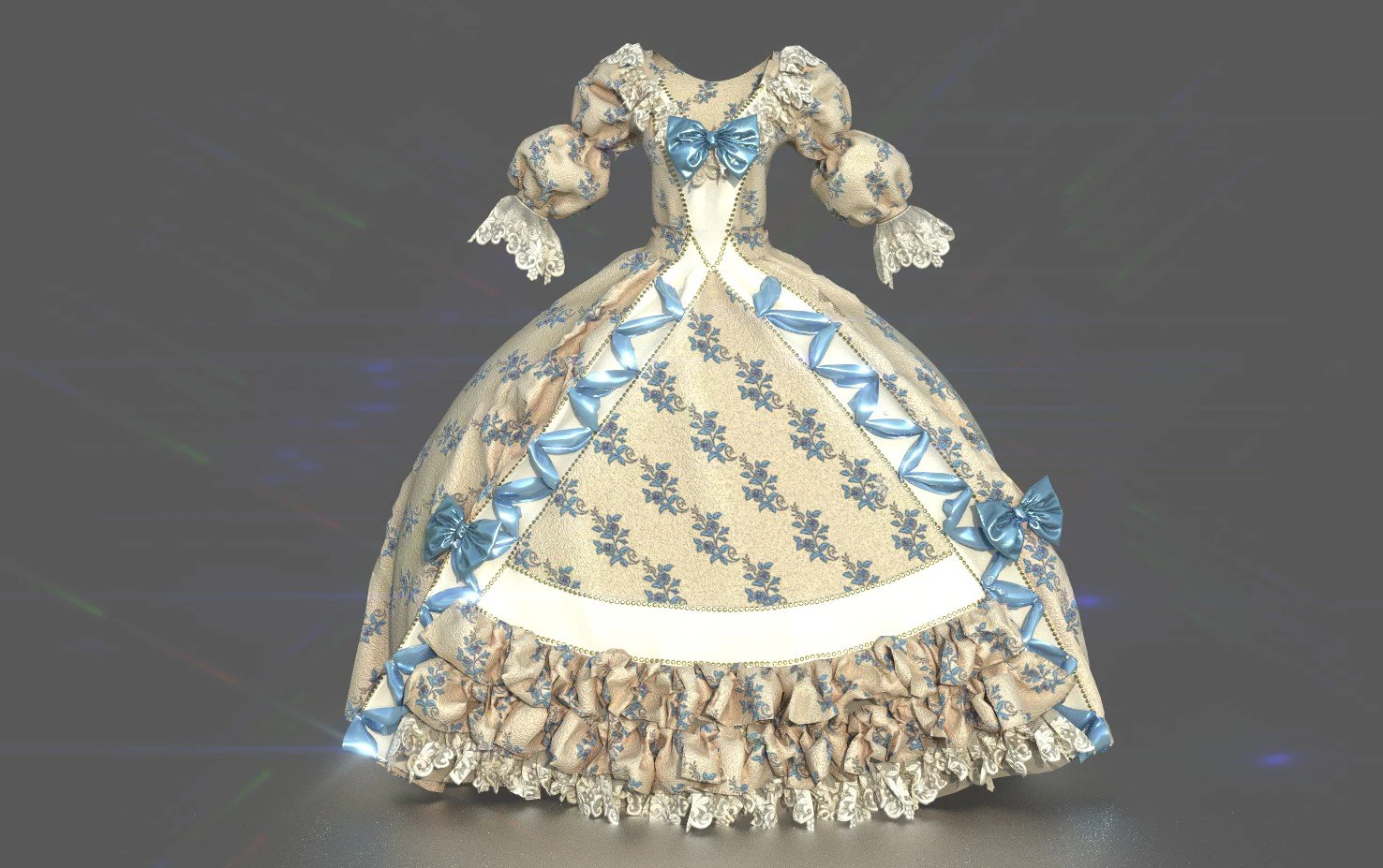 baroque renaissance dress 3D Model .c4d .max .obj .3ds .fbx .stl .blend 