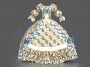 baroque renaissance dress Modelo 3D