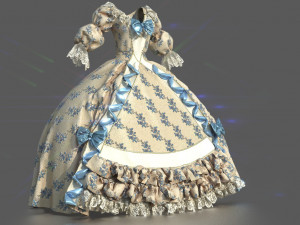 baroque renaissance dress Model 3D