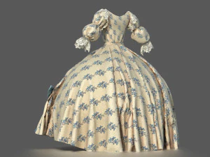 baroque renaissance dress 3D Model