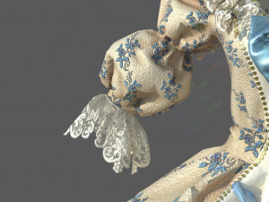 baroque renaissance dress Model 3D