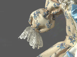 baroque renaissance dress 3D Model