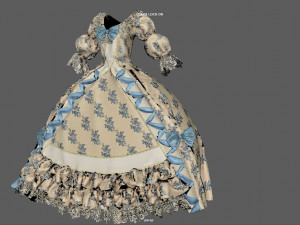 baroque renaissance dress Model 3D