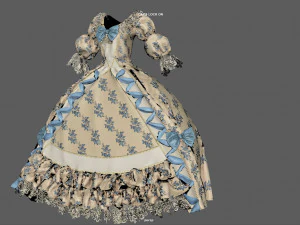 baroque renaissance dress 3D Model