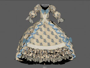 baroque renaissance dress 3D Model