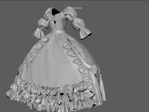 baroque renaissance dress 3D Model