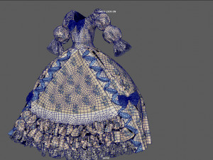 baroque renaissance dress Model 3D