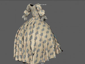 baroque renaissance dress 3D Model