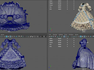 baroque renaissance dress 3D Model