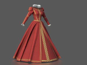 baroque dress 3D Model