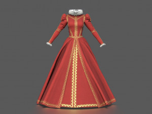 baroque dress 3D मॉडल