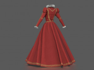 baroque dress 3D मॉडल