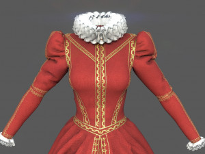 baroque dress 3D मॉडल