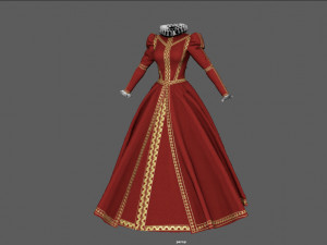 baroque dress 3D मॉडल