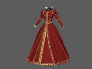 baroque dress 3D Model